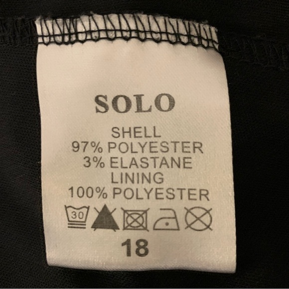 Solo Navy Floral Print Velvet Dress, Size 14 - Picture 11 of 12